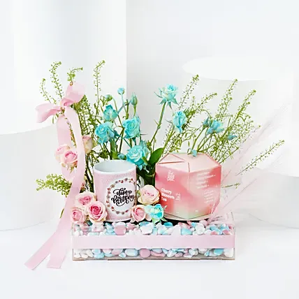  صينية زهور وشاي لمناسبة عيد الميلاد : تنسيقات هدايا جديدة