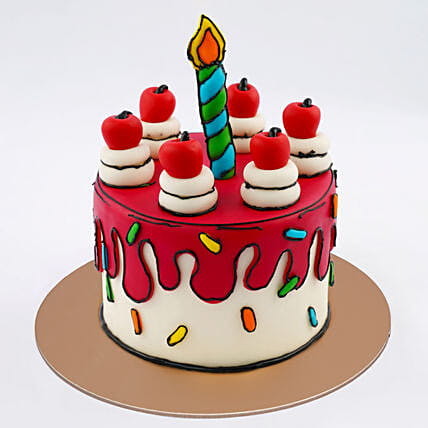 Birthday Candle Cake: Cartoon Cake