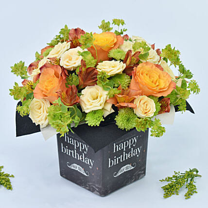 Birthday Flower for Him: Orange Rose Bouquets