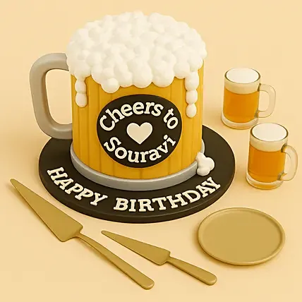 Birthday Special Cheers Cake: Designer Cakes for Birthday Celebrations