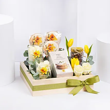 Birthday Wishes with Daffodil Theme Hamper: Gifts