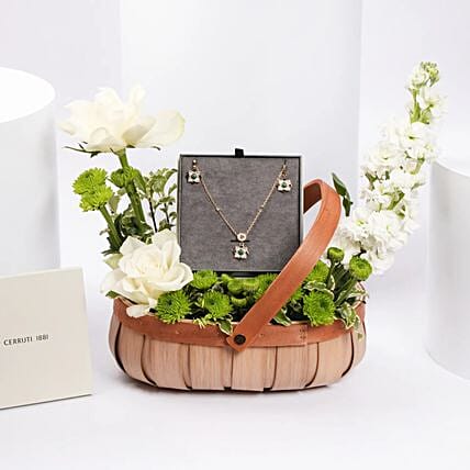 Cerruti 1881 Malachite Jewel Gift Set for Her: Karwa Chauth Gift for Wife