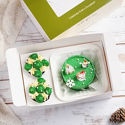 Christmas Trio Treat Box: Order Delicious Cupcakes in Dubai