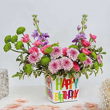 Colorful Floral Birthday Wishes: New Arrival Flowers