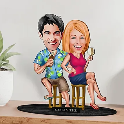 Couple on Vacation Caricature: 
