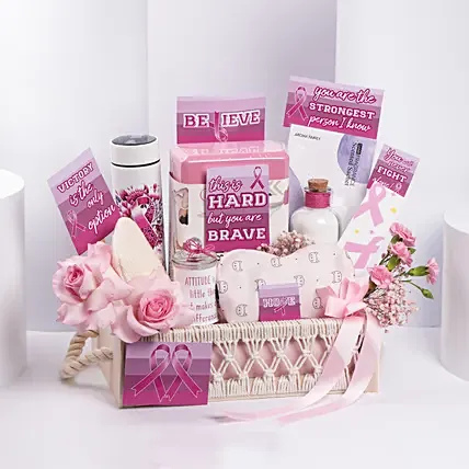 Courage N Hope Care Basket: Breast Cancer Gifts