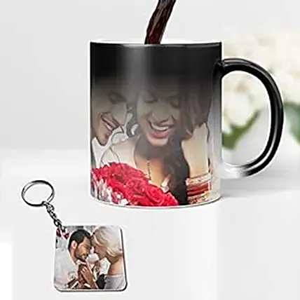 Customizable Black Magic Mug and Keychain: Personalised Mugs Dubai