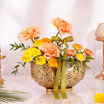 Joy N Glow Diwali Celebration: Diwali Flowers and Sweets