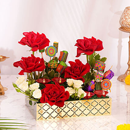 Diwali Blessing Bloom: Diwali Flowers and Sweets