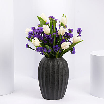 White Tulips Beauty In A Vase: Tulip Flower Bouquets