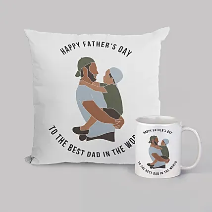 وسادة لون أبيض وكوب سيراميك أبيض مطبوعين بصور وعبارة مخصصة: هدايا عيد ميلاد مخصصة 