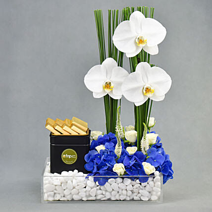 Floral Paradise with Chocolates: New Born Baby Gifts