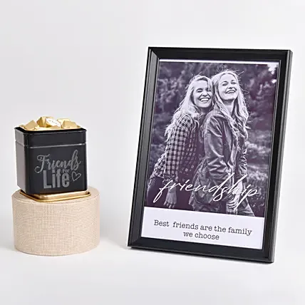 For you My Friend Frame With Chocolates: Friendship Day Personalised Gifts