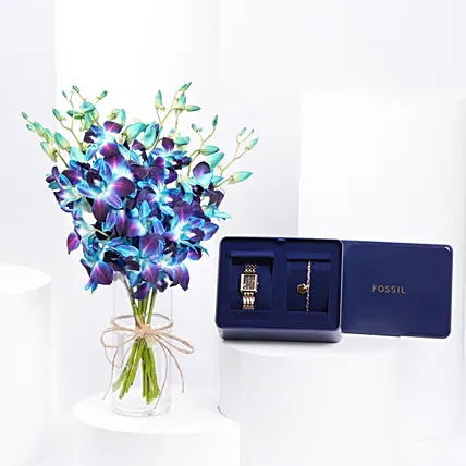 Fossil Raquel Watch and Bracelet Gift Set For Her: 