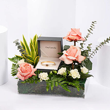 Guy Laroche Bangle With Floral Arrangement: Christmas Ornaments