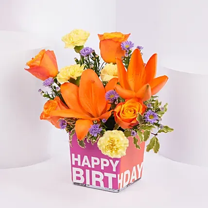 Its Your Birthday: Orange Flower Bouquets