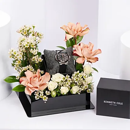 Kenneth Cole Contrast Dress Sport Watch For Him: 