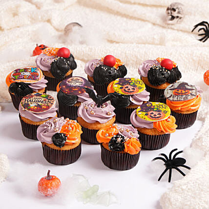 Midnight Magic Cupcakes Set Of 12 Pcs: Halloween Gifts