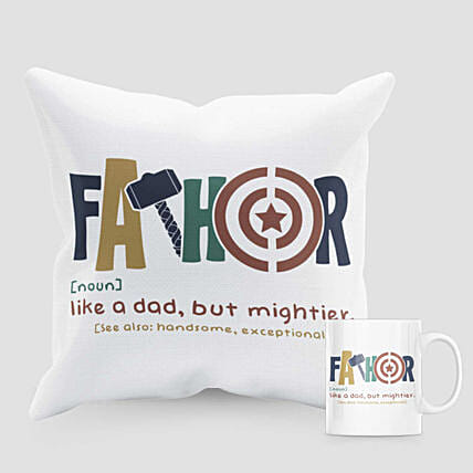 Mightier Dad Cushion And Mug: 