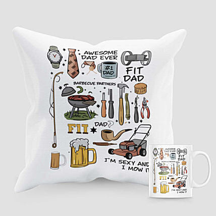 Multi Talent Dad Cushion And Mug: 