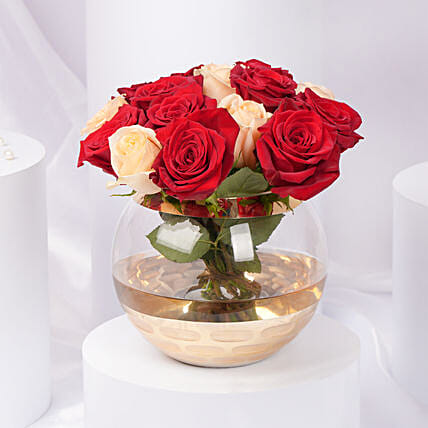 Passionate Love Roses Arrangement: Valentines Day Flowers for Him