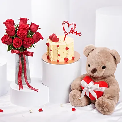 Perfect Combo For Loved One: Flowers and Cake 