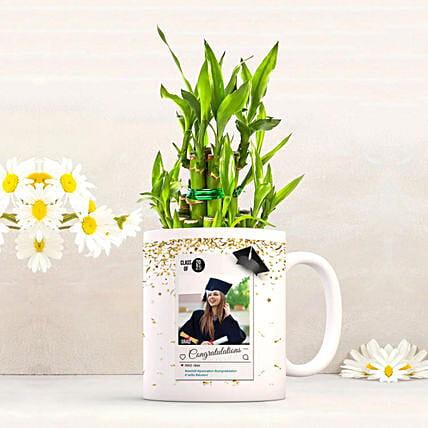 Personalised Graduation Mug with Lucky Bamboo: Lucky Bamboo 