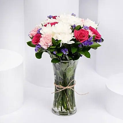 Pink and White Flower Vase: Thank You Flowers