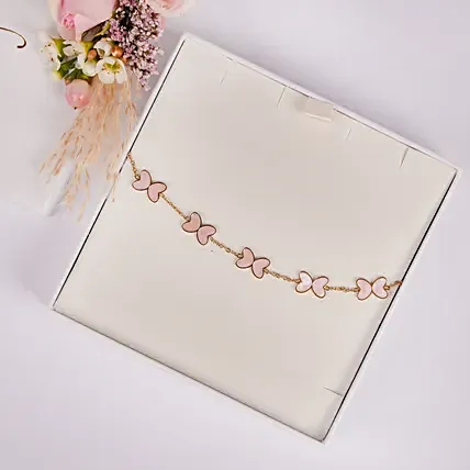 Police Pink Butterfly charm Bracelet For Her: Eid Gifts 