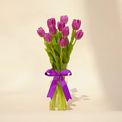 Purple Tulip Arrangement: 