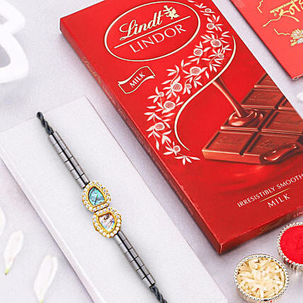 Regal Crest Beads Rakhiand 1 Lindt Chocolate: Rakhi With Chocolates 