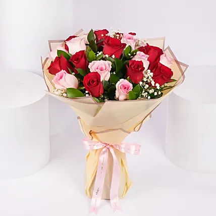 Roses Bouquet of 10 Pink n 10 Red: Rose Bouquets