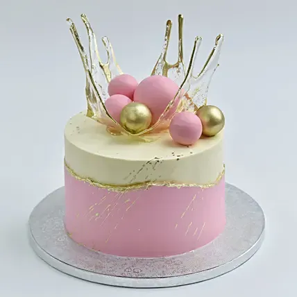 Royal Pink Crown Cake: Anniversary Designer Cakes