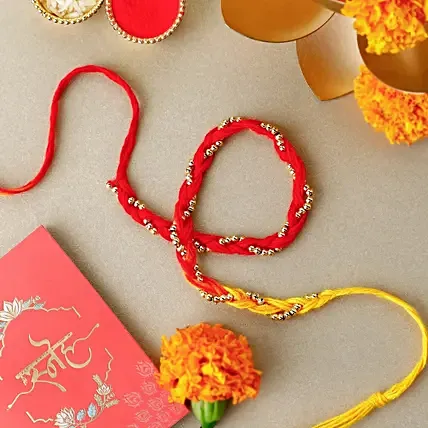 Sacred Bead Work Mauli Rakhi: Rakhi