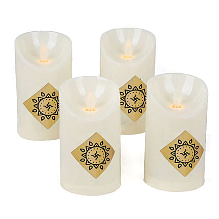 Set of 4 LED Candles: Diwali Candles