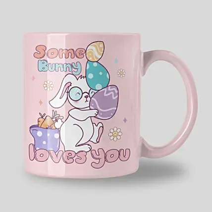 هدايا عيد الفصح - كوب أرنب الفصح وردي مطبوع مسبقاً: 