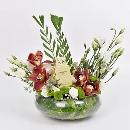 Sweet Dad Flower Arrangement With Perfume: Flowers N Perfumes