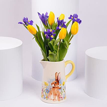 Tulip And Iris Delight Arrangement: Easter Flowers 