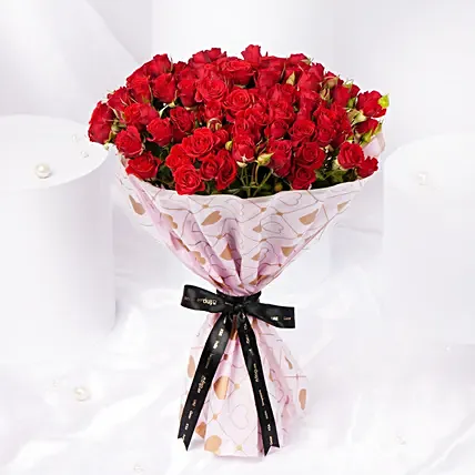Love In Red Spray Roses Bouquet: Valentine's Day Gifts