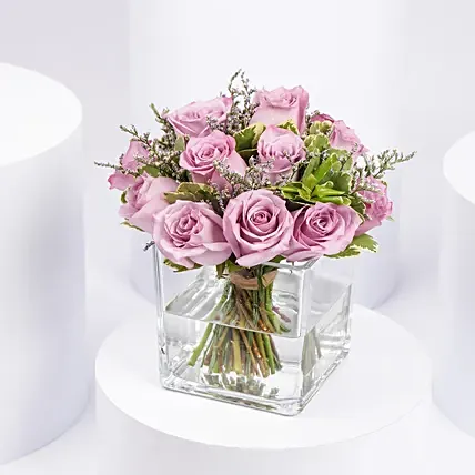 Vase Of Royal Purple Rose: Rose Bouquets