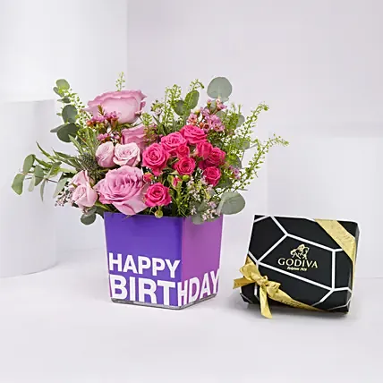 Vibrant Flowers and Godiva Chocolates For Birthday: Chocolates in Dubai