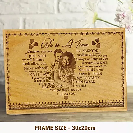 We Are A Team Personalized Photo Plaque: Eid Home Decor