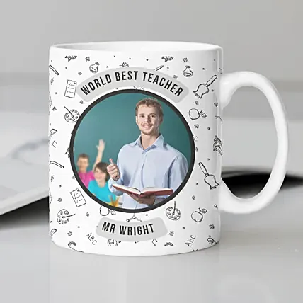 World Best Mr Teacher Personalized Mug: Personalised Mugs Dubai