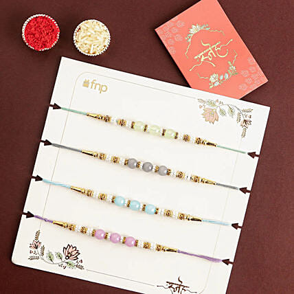 Zen Beadwork Rakhi Set of 4: Single Rakhi