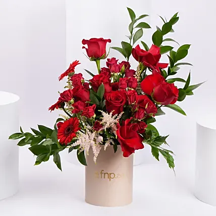 Luxury Red Roses And Gerberas Flower Box Gift: Flower Shop