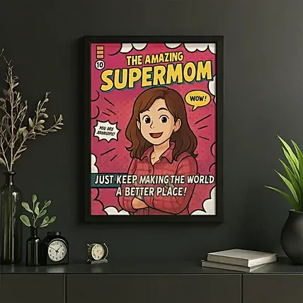 Ghibli Fantastic Super Mom frame: Personalised Gifts
