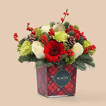 Festive Joy Christmas Arrangement: Flowers