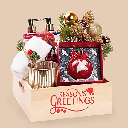 Merry Moments Pamper Hamper: تنسيق هدايا الكريسماس