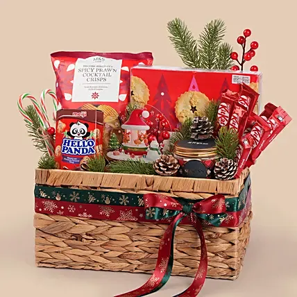 Red Christmas Treat Basket: Christmas Hampers