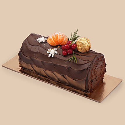 Premium Chocolate Yule Log Cake: Christmas Cakes